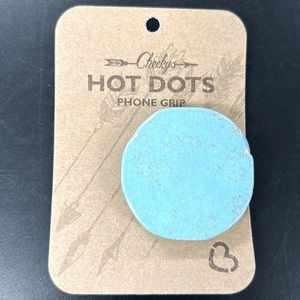 New, Cheekys Hot Dot Phone Grip - flat turquoise stone